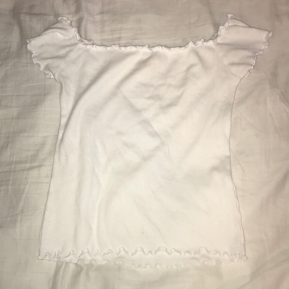 cute off the shoulder white top